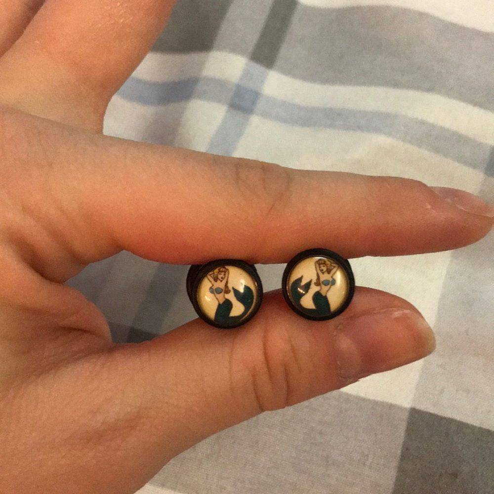 Nautical pinup mermaid earrings